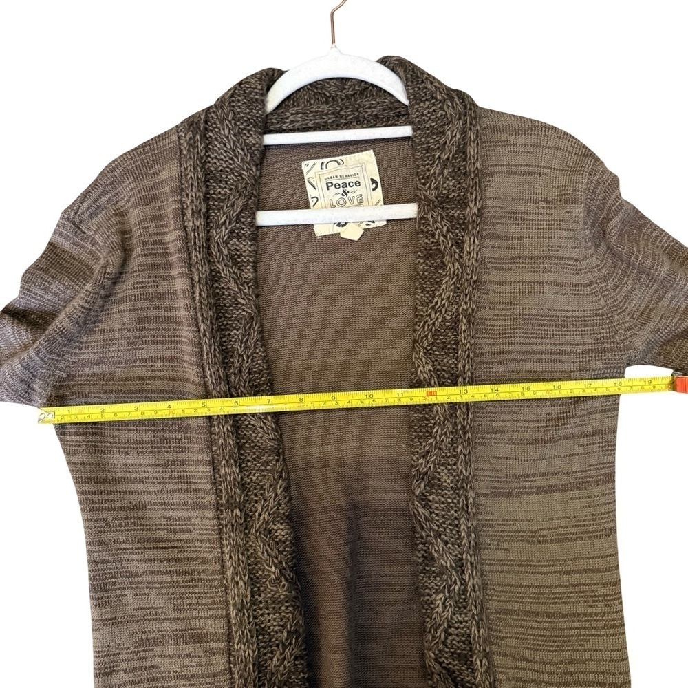 Urban Behavior Brown Knit Open Cardigan Size S Boho Cozy Neutral Fall Winter - Picture 8 of 16